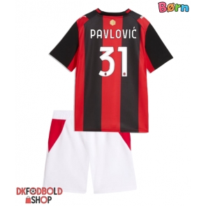 AC Milan Strahinja Pavlovic #31 Hjemmebanesæt Børn 2026-27 Kort ærmer (+ korte bukser)